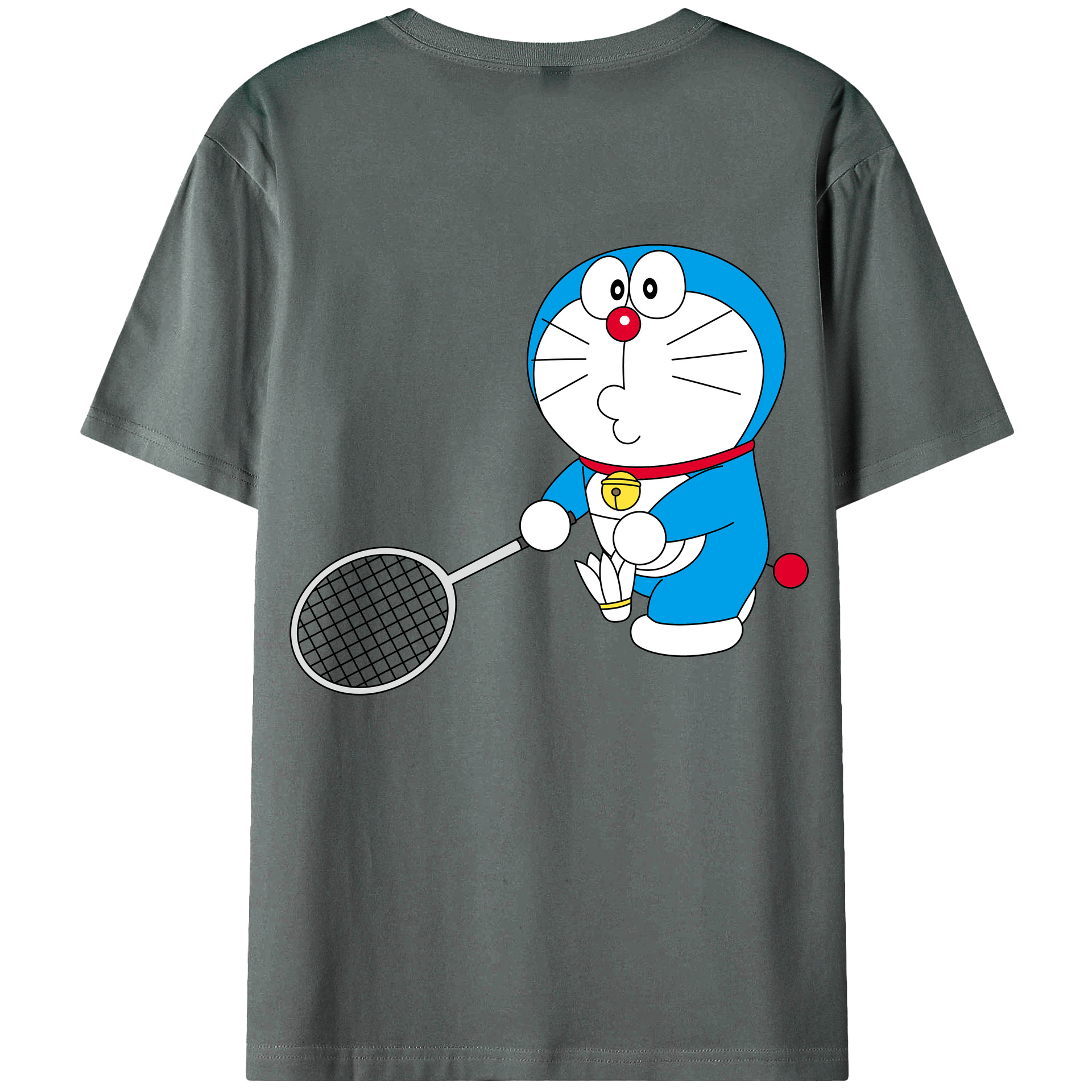 （画像用） ドラえもん Doraemon 綿100％ メンズ半袖Tシャツ（バックプリント） 通気性